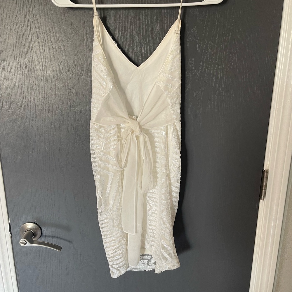 Lulu's Ivory Sequin Dress